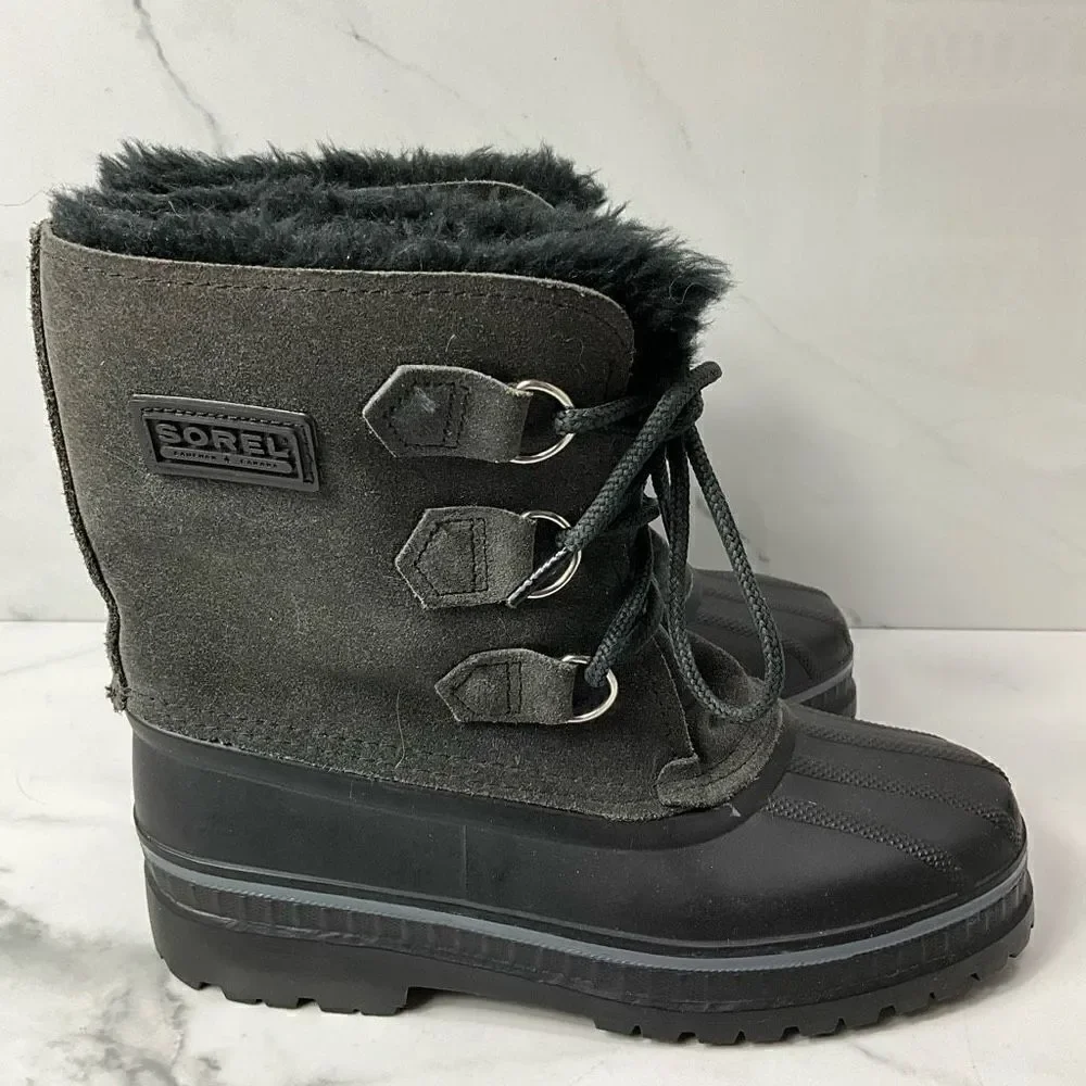 SOREL Gray Suede Duck Boots